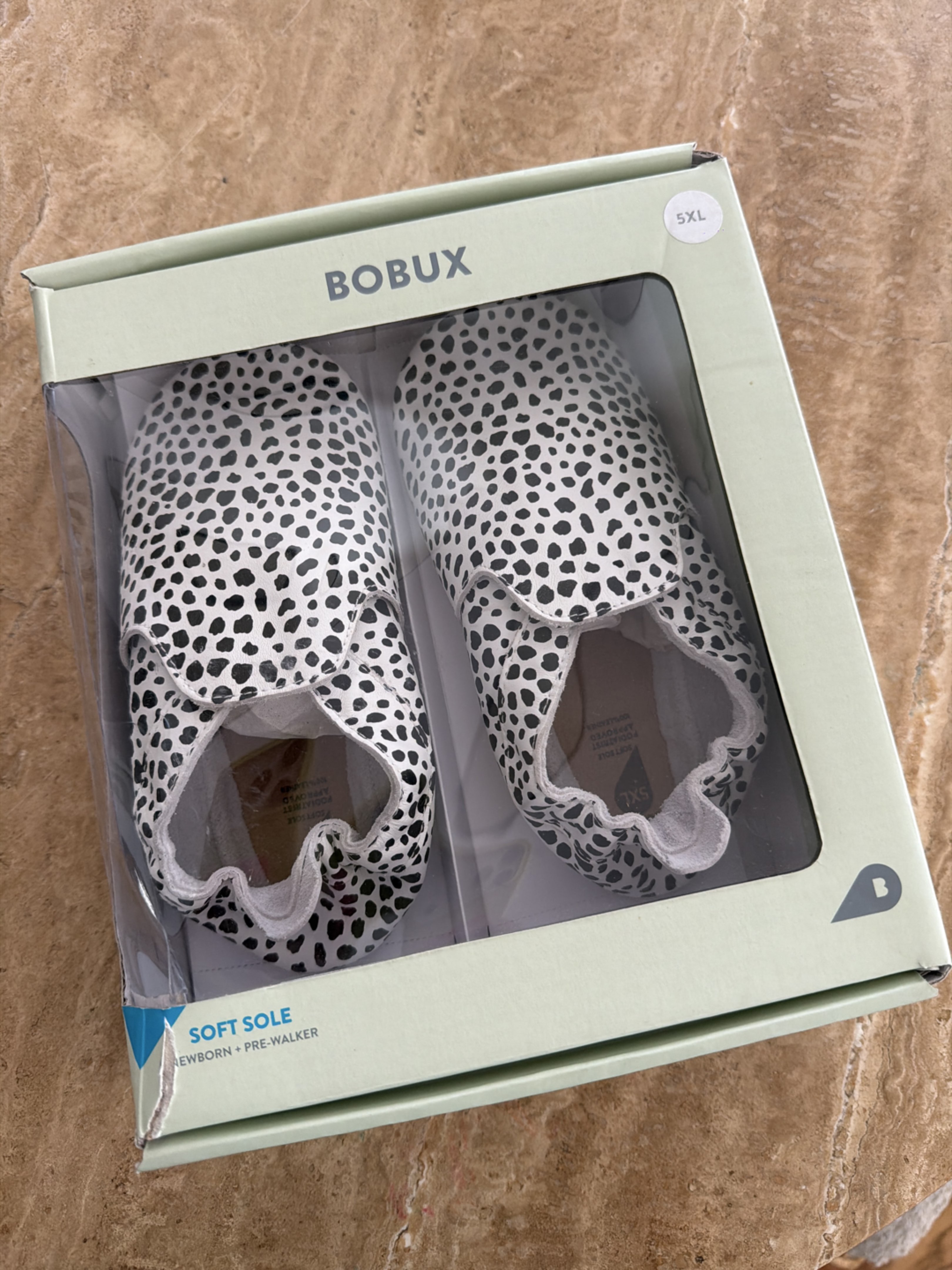 Bobux Soft Sole Baby Shoes Spotted Print Size 5XL