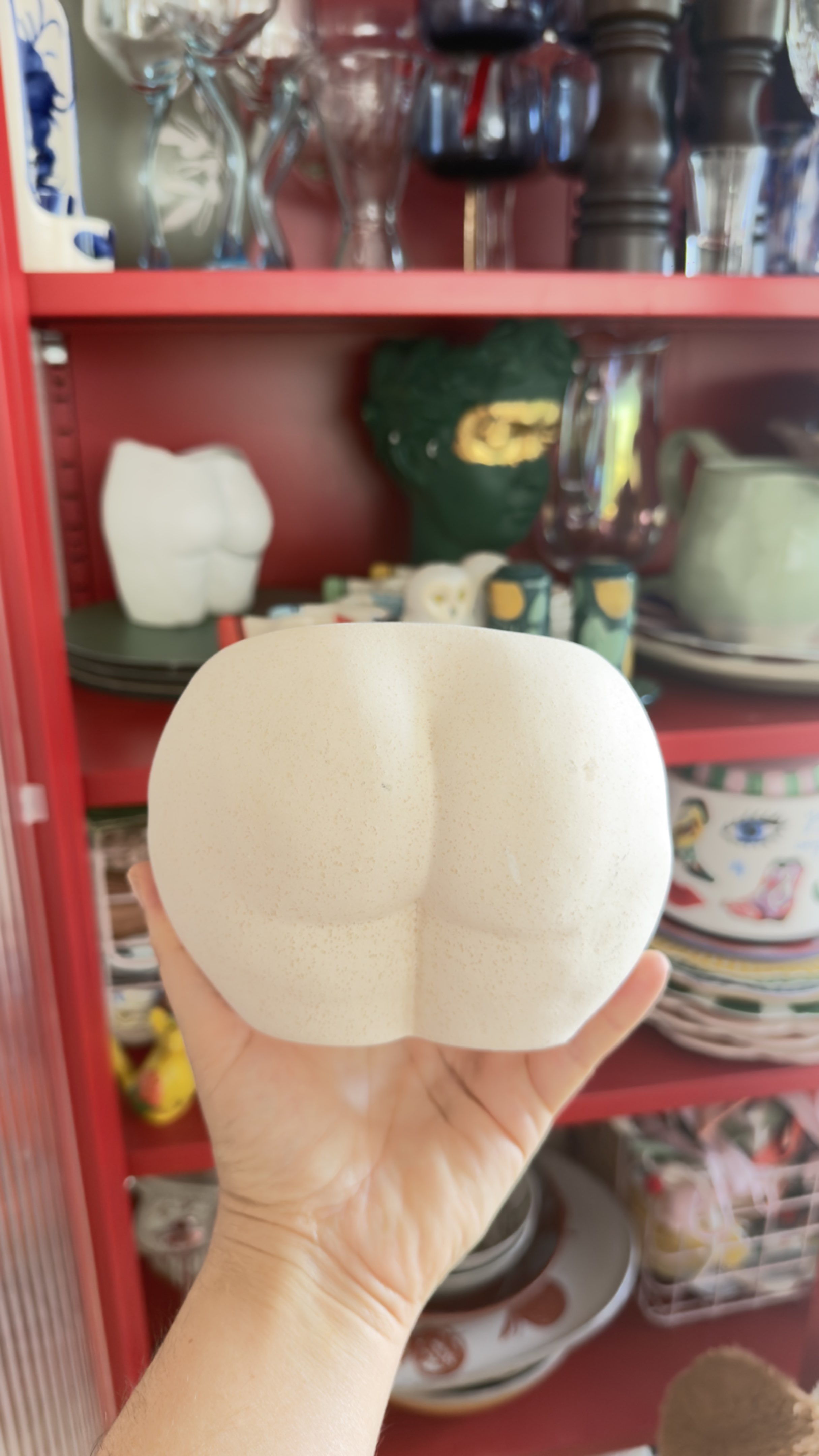 Ceramic Bum Vase Cream Stoneware