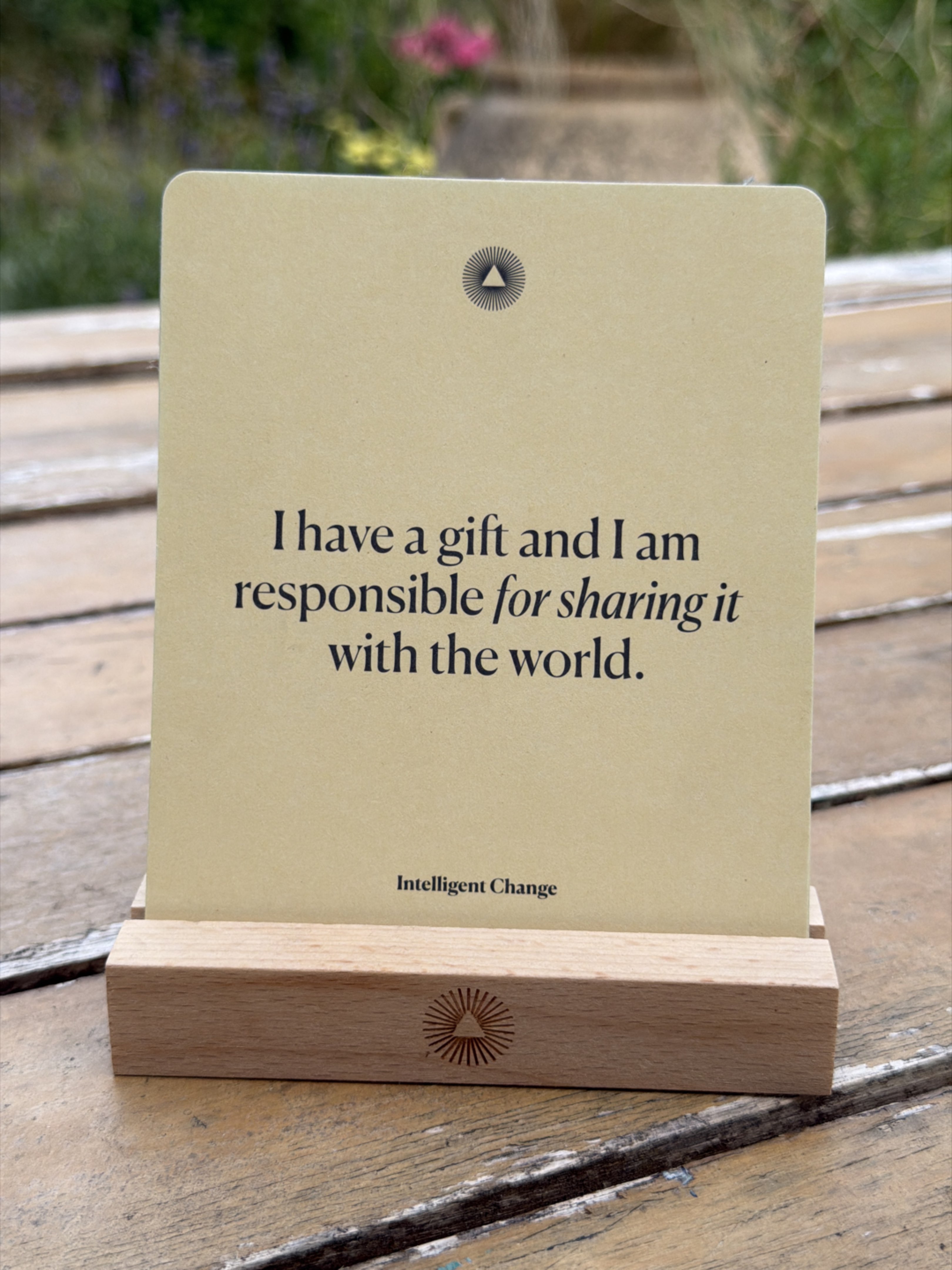 Intelligent Change Affirmation Cards with Wooden Stand