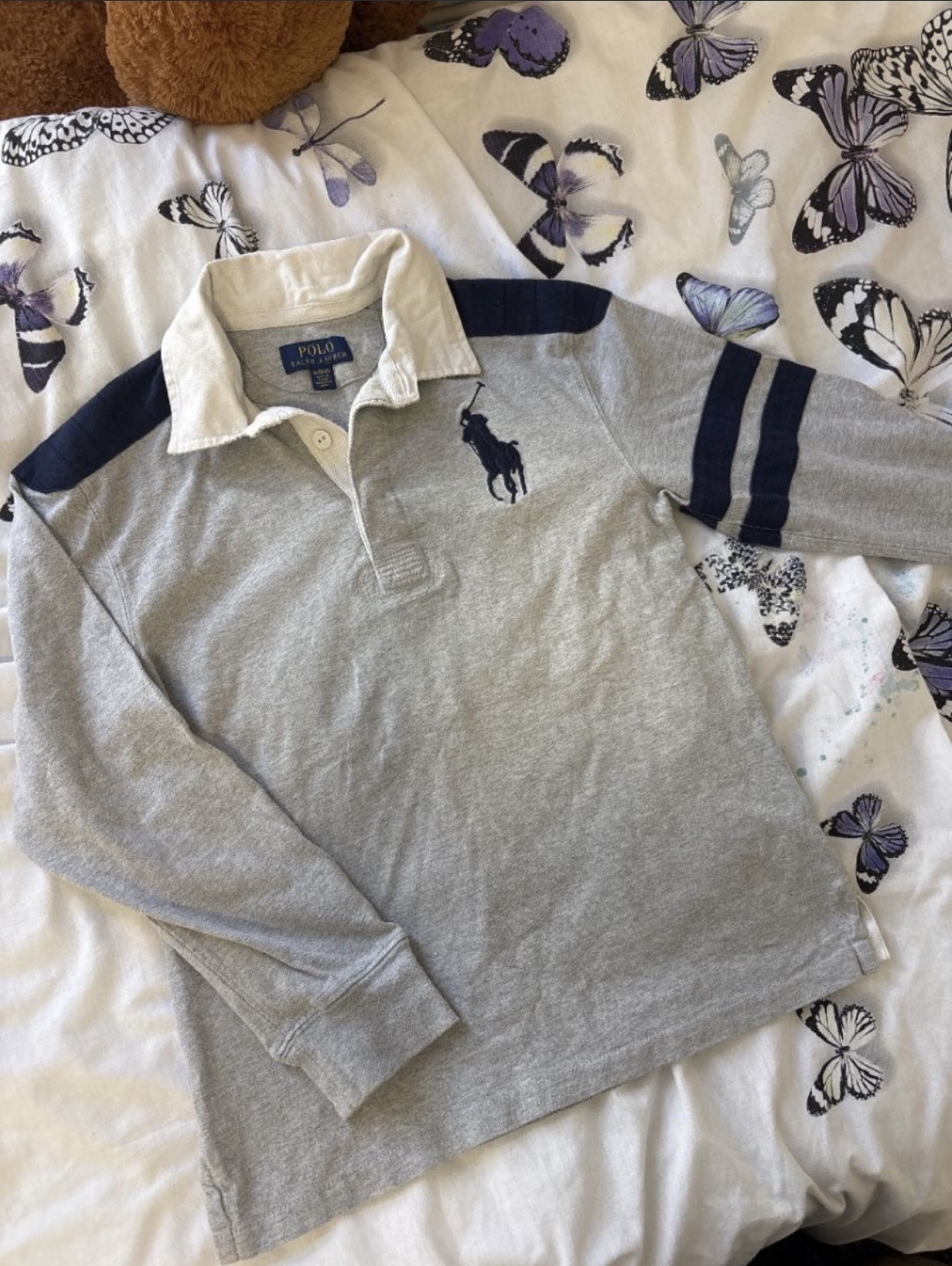 Polo Ralph Lauren Big Pony Rugby Shirt Grey M 10-12